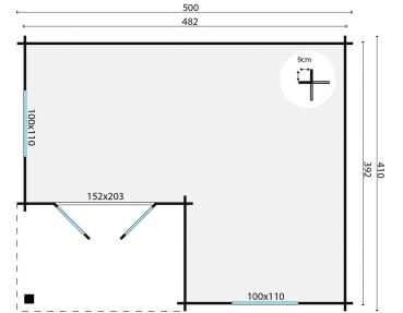 Gartenhaus Johan 500x410 cm